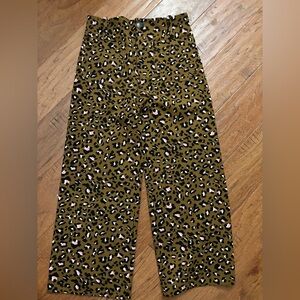 Maeve by Anthropologie Leopard Print Wide-Leg Pants